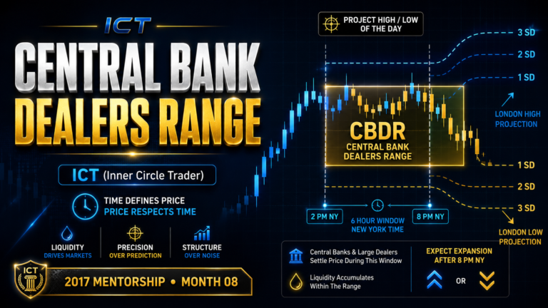 Central Bank Dealers Range - How ICT Uses It to Project the High or Low of the Day