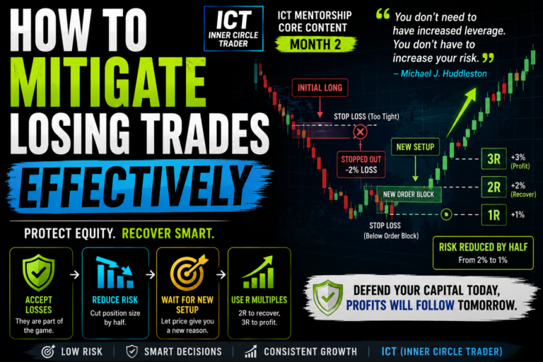How To Mitigate Losing Trades Effectively With ICT (Ep – 5)