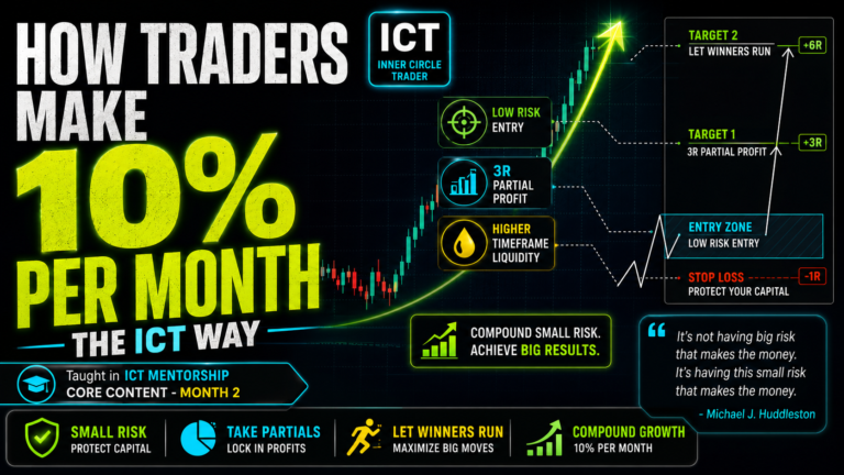 How Traders Make 10% Per Month With ICT: Low Risk and Higher Timeframe Objectives (Ep – 3)