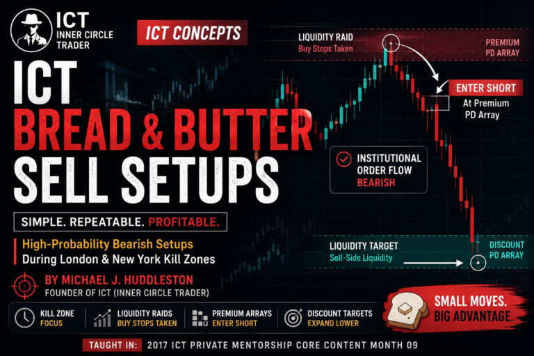 ICT Bread & Butter Sell Setups - A Practical Guide to Bearish Intraday Scalping