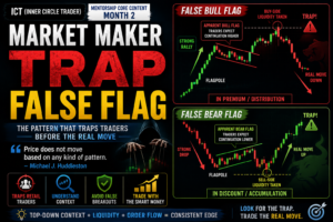 ICT Market Maker Trap False Flag: How False Bull and Bear Flags Trap Traders (Ep – 7)