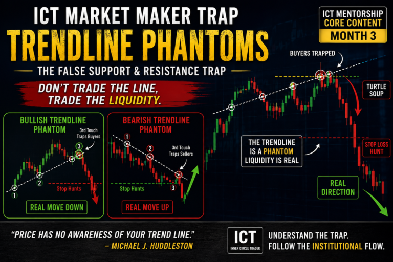 ICT Market Maker Trap Trendline Phantoms Concept- How False Trendlines Trap Retail Traders (Ep – 7)