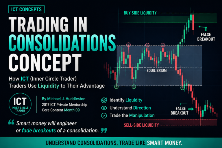 Trading In Consolidations Concept- How ICT Traders Read Sideways Price Action